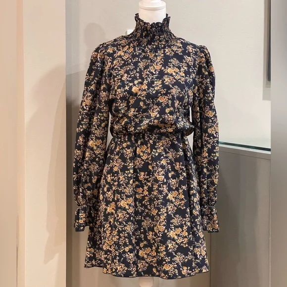 SHEIN | Dresses | Nwot Shein Allover Floral Print Shirred Waist Aline Dress  Size Xs Fits Size S | Poshmark